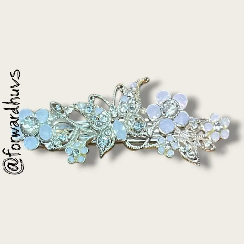 3” Butterfly Hair Barrette with Rhinestones